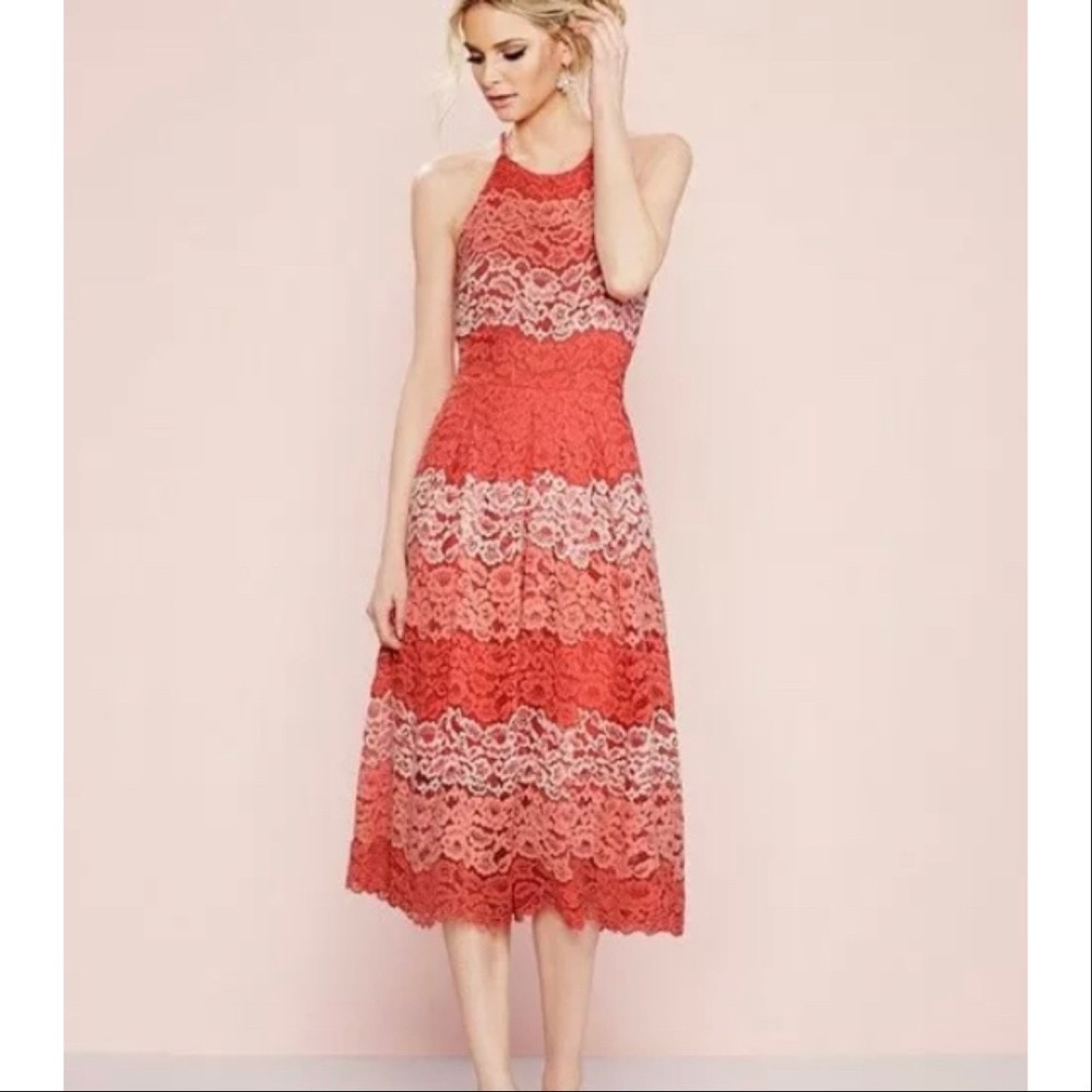 NWT Belle Badgley Mischka Peggy Lace Floral Dress